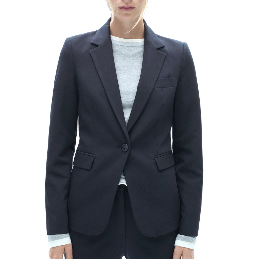 NEW MANGO MNG NAVY BLUE FITTED SUIT BLAZER JACKET SZ 4
